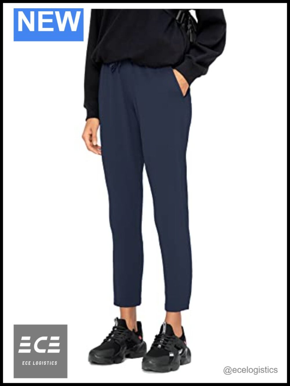 Petite 7/8 Joggers Travel Golf Pants with Pockets Drawstring